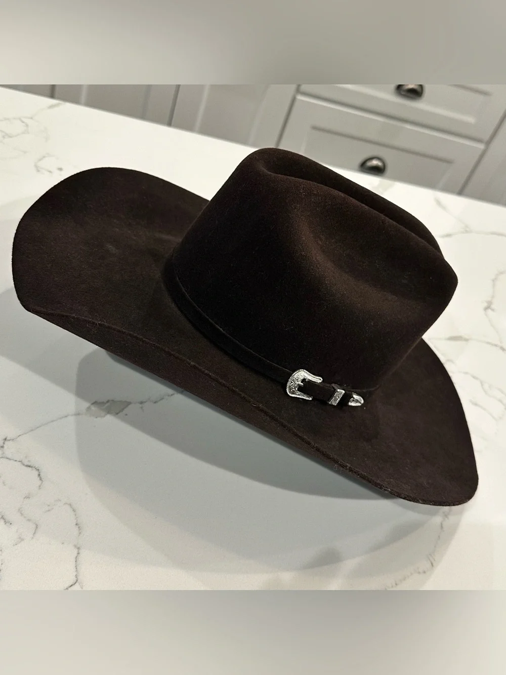 Bailey 4X Lightning Angora Blend Felt Cowboy Hat Chocolate Brown 6 5/8 Made USA